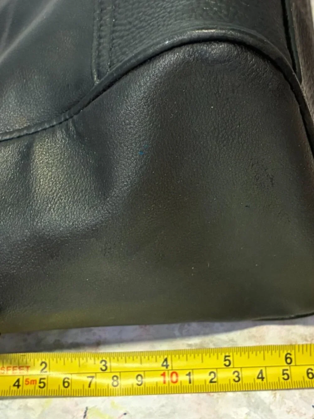 Juicy Couture Black Faux Leather Dome Satchel Bag Bowler Gold Hardware 9.5